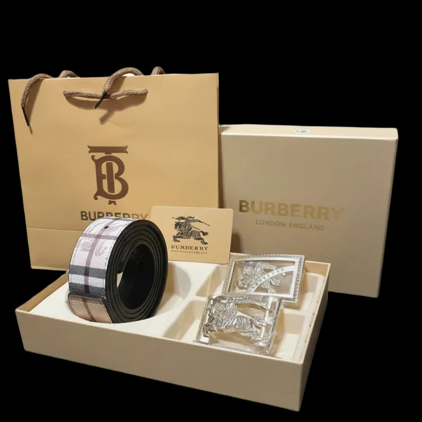 BURBERRY REVERSIBLE LEATHER BELT 2/BELT BUCKLES