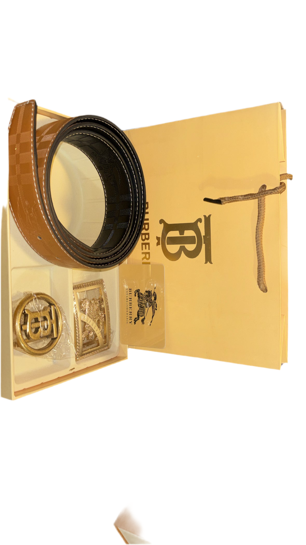 BURBERRY BELT/2PCS BUCKLES