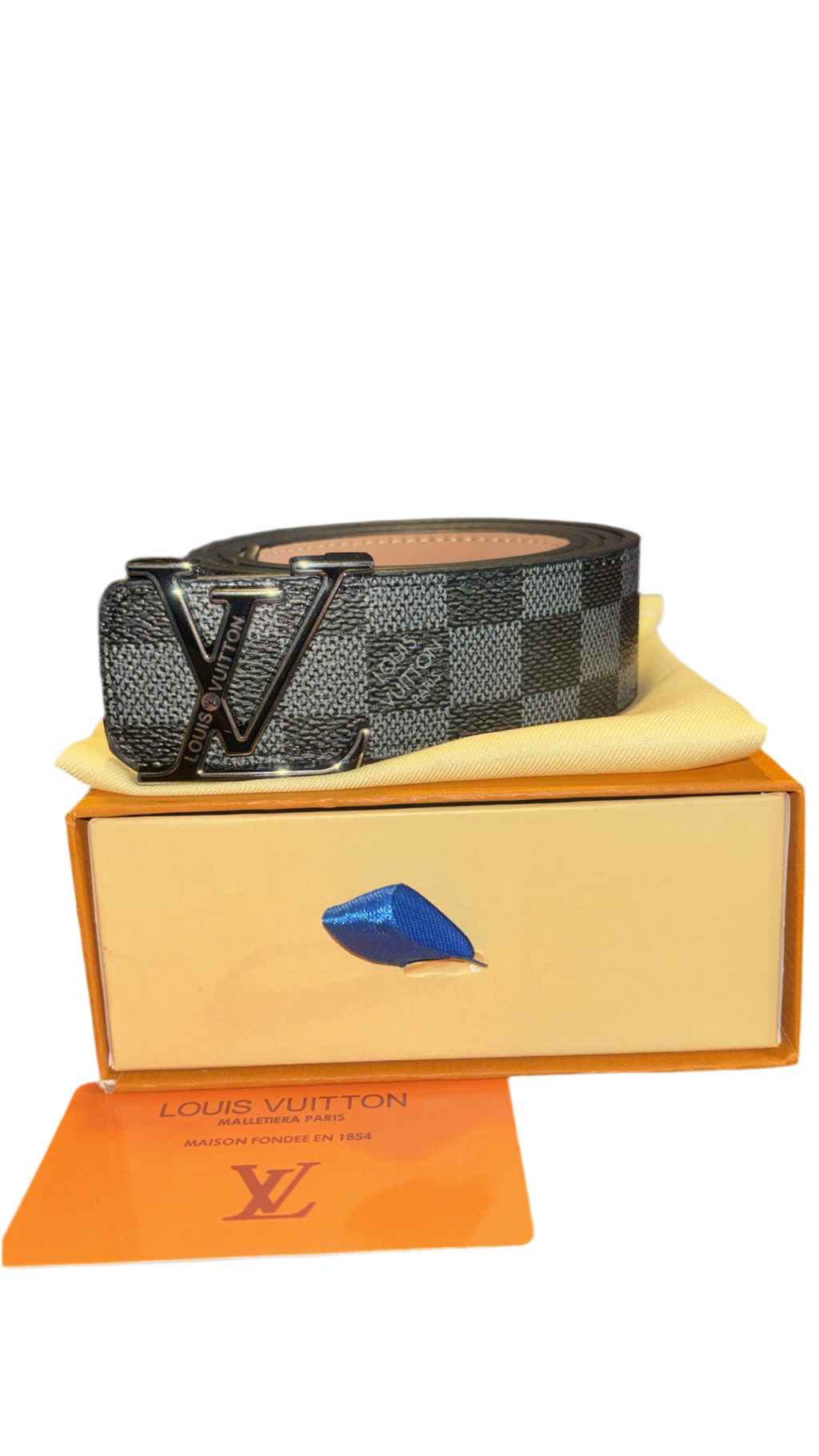 LV CHECKERED BELT