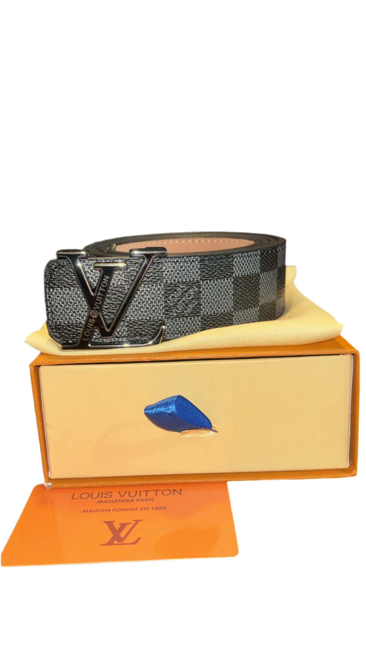 LV CHECKERED BELT