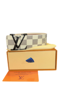 LV WHITE CHECKERED BELT
